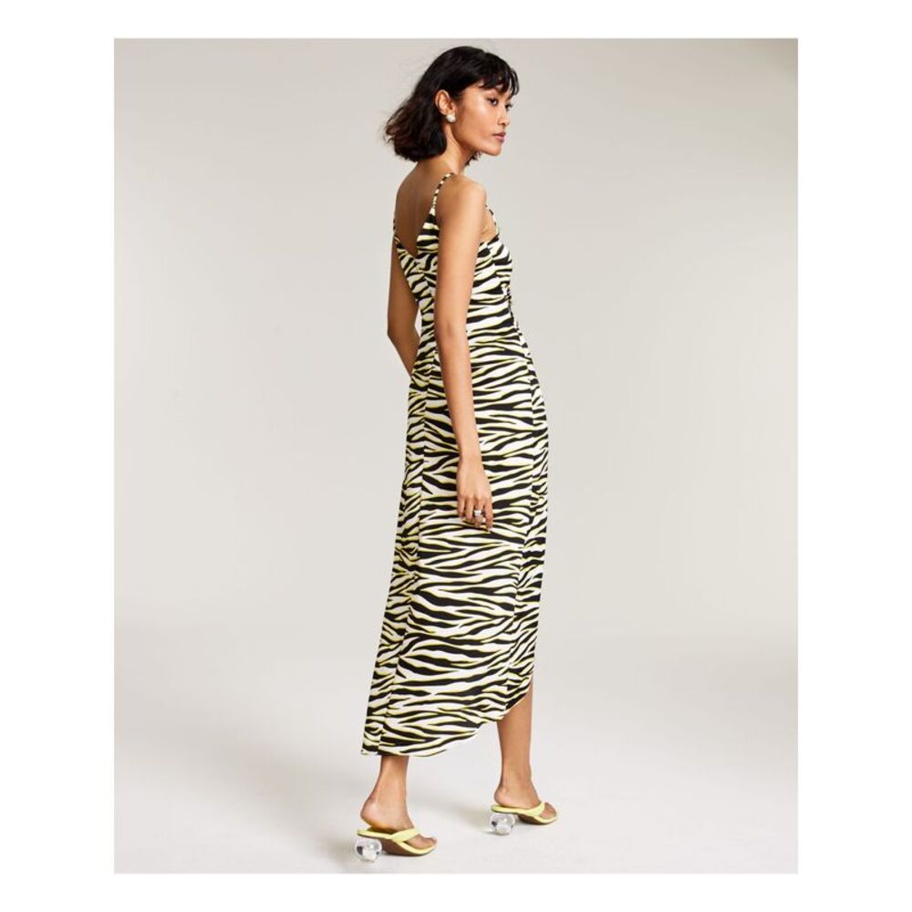 BAR III Womens Twist Front Hi-Lo Hem Lined Spaghetti Strap Midi Faux Wrap Dress - Picture 2 of 4